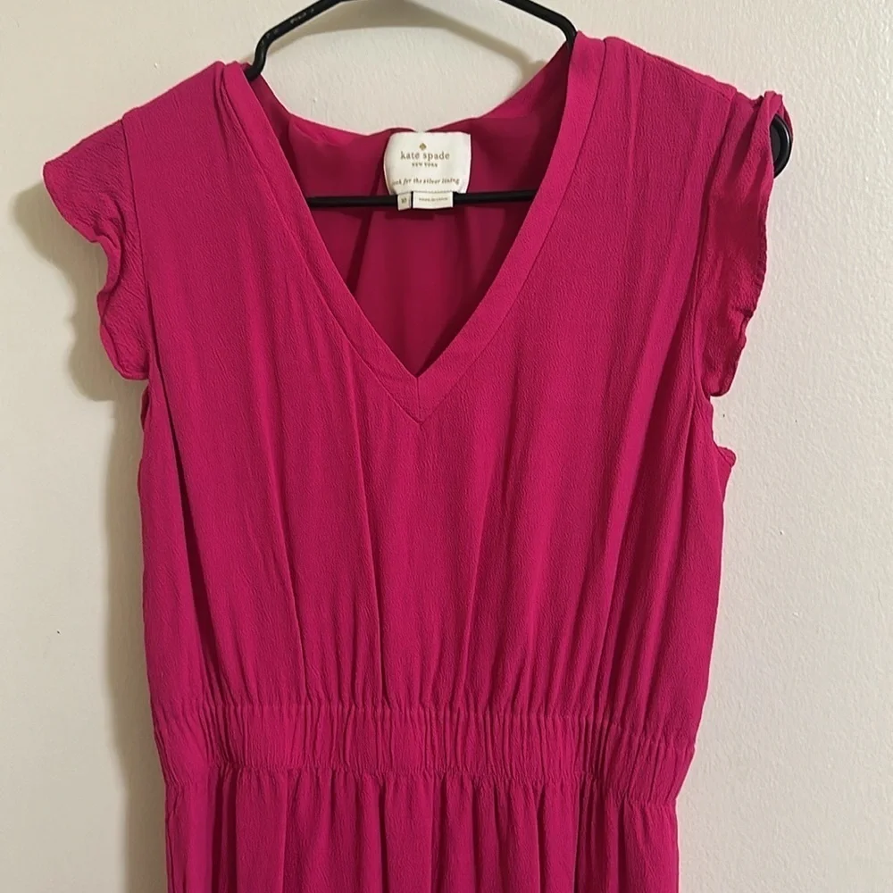 Kate Spade Ruffle Hot Pink Dress Size 10‎